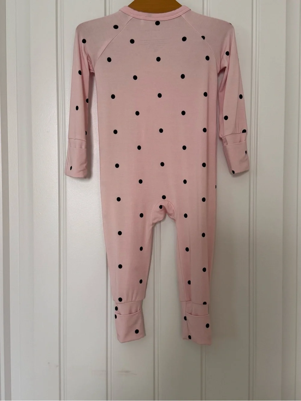 In My Jammers Blush Pink Polka Dot Zip 0–3 Months Bamboo Viscose Baby Sleeper